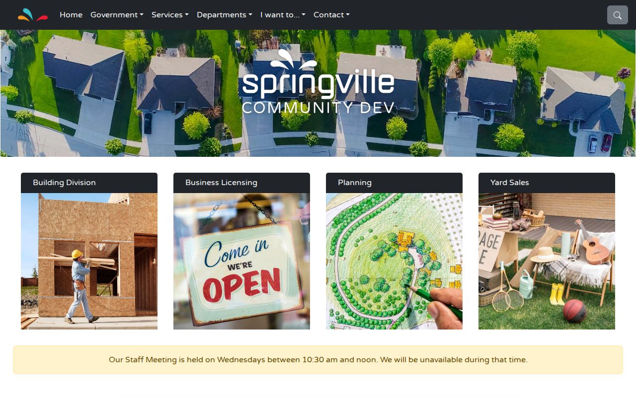 Springville people directories on the Community Development page